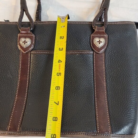 Brighton Leather Two Tone Bucket Shoulder Bag with Braided Straps - Picture 10 of 11